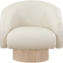  Manufacturer Color_Cream -- Gibson Cream Vegan Leather Upholstered Swivel Accent Chair IMAGE 4