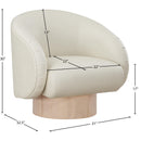  Manufacturer Color_Cream -- Gibson Cream Vegan Leather Upholstered Swivel Accent Chair IMAGE 8