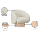  Manufacturer Color_Cream -- Gibson Cream Vegan Leather Upholstered Swivel Accent Chair IMAGE 9