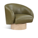  Manufacturer Color_Olive -- Gibson Olive Vegan Leather Upholstered Swivel Accent Chair IMAGE 1