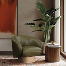  Manufacturer Color_Olive -- Gibson Olive Vegan Leather Upholstered Swivel Accent Chair IMAGE 2