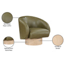  Manufacturer Color_Olive -- Gibson Olive Vegan Leather Upholstered Swivel Accent Chair IMAGE 9