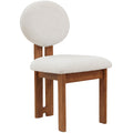  Color_Cream/ Walnut -- Napa Cream Boucle Fabric Upholstered Dining Chair IMAGE 1