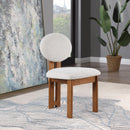  Color_Cream/ Walnut -- Napa Cream Boucle Fabric Upholstered Dining Chair IMAGE 2