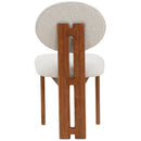  Color_Cream/ Walnut -- Napa Cream Boucle Fabric Upholstered Dining Chair IMAGE 3