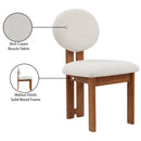  Color_Cream/ Walnut -- Napa Cream Boucle Fabric Upholstered Dining Chair IMAGE 9