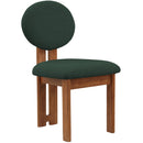  Color_Green/ Walnut -- Napa Green Boucle Fabric Upholstered Dining Chair IMAGE 1