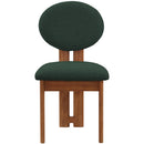  Color_Green/ Walnut -- Napa Green Boucle Fabric Upholstered Dining Chair IMAGE 4