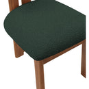  Color_Green/ Walnut -- Napa Green Boucle Fabric Upholstered Dining Chair IMAGE 7