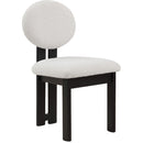  Color_Black/ Cream -- Napa Cream Boucle Fabric Upholstered Dining Chair IMAGE 1