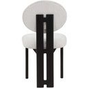  Color_Black/ Cream -- Napa Cream Boucle Fabric Upholstered Dining Chair IMAGE 3
