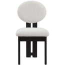  Color_Black/ Cream -- Napa Cream Boucle Fabric Upholstered Dining Chair IMAGE 4