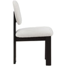  Color_Black/ Cream -- Napa Cream Boucle Fabric Upholstered Dining Chair IMAGE 5