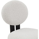  Color_Black/ Cream -- Napa Cream Boucle Fabric Upholstered Dining Chair IMAGE 6