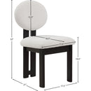  Color_Black/ Cream -- Napa Cream Boucle Fabric Upholstered Dining Chair IMAGE 8