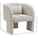 Meridian Sawyer Cream Weaved Polyester Fabric Accent Chair IMAGE 8