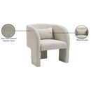  Manufacturer Color_Cream -- Sawyer Cream Weaved Fabric Upholstered Accent Chair IMAGE 9