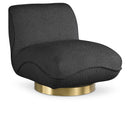 Manufacturer Color_Black -- Meridian Geneva Swivel Fabric Accent Chair IMAGE 1