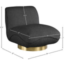  Manufacturer Color_Black -- Meridian Geneva Swivel Fabric Accent Chair IMAGE 8