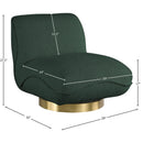 Meridian Geneva Green Boucle Fabric Swivel Accent Chair IMAGE 8