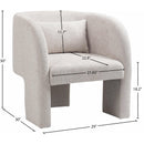  Manufacturer Color_Cream -- Meridian Sawyer Stationary Fabric Accent Chair IMAGE 8
