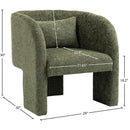  Manufacturer Color_Green -- Sawyer Green Chenille Fabric Upholstered Accent Chair IMAGE 8