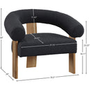  Manufacturer Color_Black -- Meridian Winston Stationary Fabric Accent Chair IMAGE 8