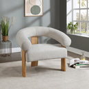  Manufacturer Color_Cream -- Winston Cream Boucle Fabric Upholstered Accent Chair IMAGE 2