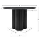  Color_Black -- Meridian Round Simba Dining Table with Pedestal Base IMAGE 7