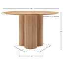  Color_Natural -- Simba 48" Natural Ash Wood And Oak Veneer Dining Table IMAGE 7