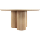  Color_Natural -- Simba 60" Natural Ash Wood And Oak Veneer Dining Table IMAGE 3