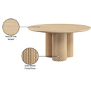  Color_Natural -- Simba 60" Natural Ash Wood And Oak Veneer Dining Table IMAGE 8