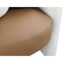  Manufacturer Color_Cognac -- Acadia Cognac Boucle Fabric And Vegan Leather Upholstered Accent Chair IMAGE 6