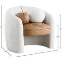  Manufacturer Color_Cognac -- Acadia Cognac Boucle Fabric And Vegan Leather Upholstered Accent Chair IMAGE 7