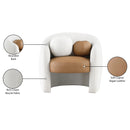  Manufacturer Color_Cognac -- Acadia Cognac Boucle Fabric And Vegan Leather Upholstered Accent Chair IMAGE 8