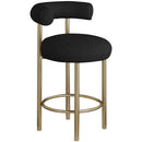 Meridian Bordeaux Black Boucle Fabric Stool IMAGE 1