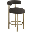  Color_Brown -- Bordeaux Brown Boucle Fabric Upholstered Counter Stool IMAGE 1