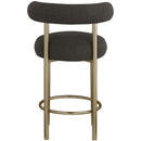  Color_Brown -- Bordeaux Brown Boucle Fabric Upholstered Counter Stool IMAGE 3