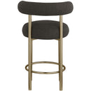 Meridian Bordeaux Brown Boucle Fabric Stool IMAGE 3