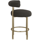  Color_Brown -- Bordeaux Brown Boucle Fabric Upholstered Counter Stool IMAGE 5