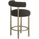  Color_Brown -- Bordeaux Brown Boucle Fabric Upholstered Counter Stool IMAGE 6