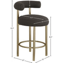  Color_Brown -- Bordeaux Brown Boucle Fabric Upholstered Counter Stool IMAGE 8