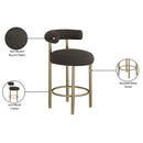  Color_Brown -- Bordeaux Brown Boucle Fabric Upholstered Counter Stool IMAGE 9