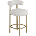  Color_Cream -- Bordeaux Cream Boucle Fabric Upholstered Counter Stool IMAGE 1