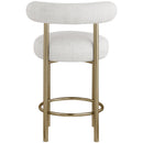  Color_Cream -- Bordeaux Cream Boucle Fabric Upholstered Counter Stool IMAGE 3