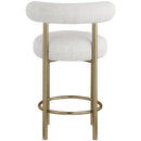 Meridian Bordeaux Cream Boucle Fabric Stool IMAGE 3