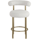  Color_Cream -- Bordeaux Cream Boucle Fabric Upholstered Counter Stool IMAGE 4