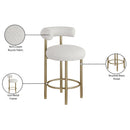 Meridian Bordeaux Cream Boucle Fabric Stool IMAGE 9