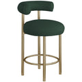  Color_Green -- Bordeaux Green Boucle Fabric Upholstered Counter Stool IMAGE 1