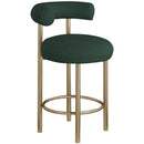  Color_Green -- Bordeaux Green Boucle Fabric Upholstered Counter Stool IMAGE 1